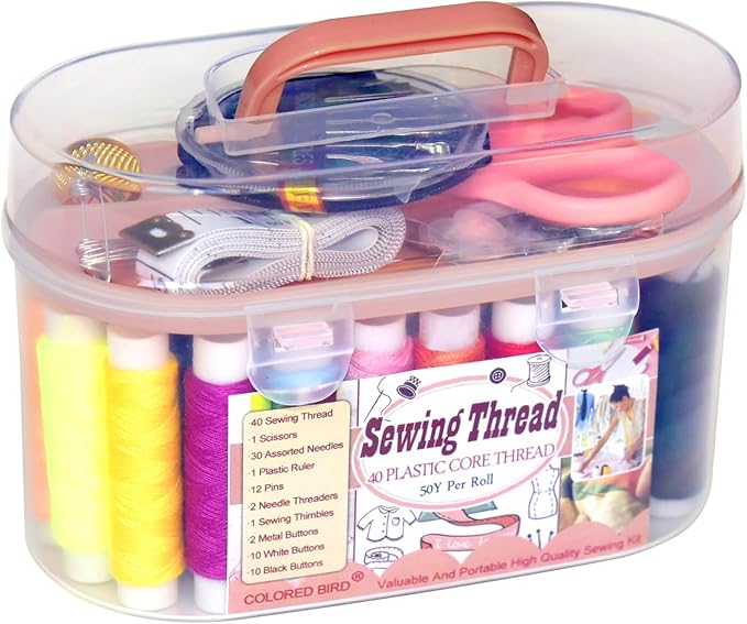40 Spools of Sewing Thread,Gift Box Portable Basic Sewing Repair Kits (Orange)