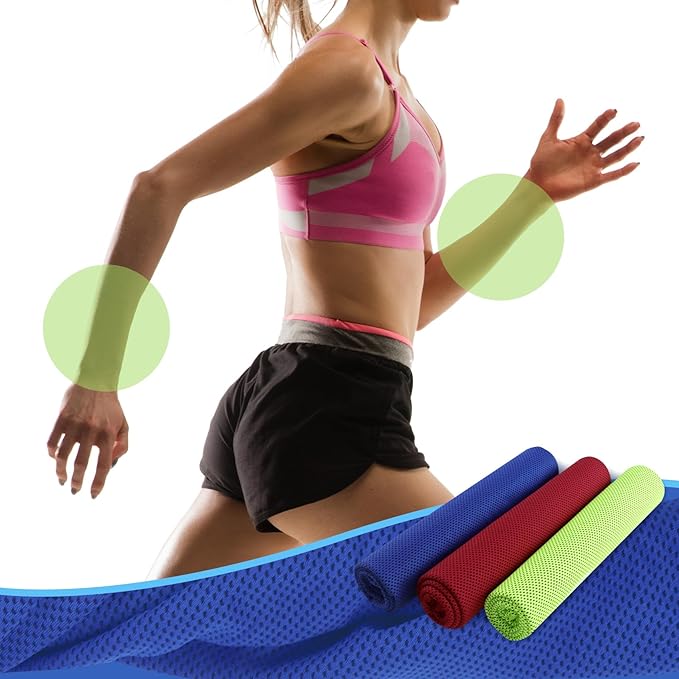 Pallesen Cooling Towel, Cooling Towels for Neck and Face, Cooling Towels for Hot Weather, Sports Cooling Towels, Cooling Towels for Yoga, Running & Gym,Random Color (10)