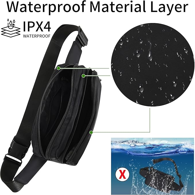 Fanny Pack Nylon Mini Belt Bag Everywhere Belt Bag for Women Water Repellent Waist Packs Crossbody Bags with Adjustable Strap