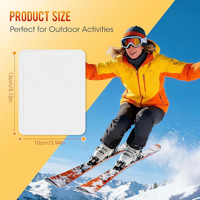 Disposable Hand Warmers & Body Warmers for Cold Weather - MQUPIN 12H Long Lasting Adhesive Heat Patch, Air Activated Portable Heat Pad Sticks to Clothing for Outdoor & Indoor Use (10 Count, 5x4 Inch)