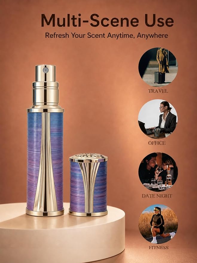 Aeollik 5ml Travel Perfume Bottle Refillable Leakproof, Mini Atomizer Sprayer for Perfume (with Gift Box)