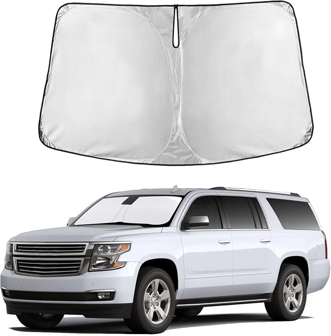 Autovir Windshield Sun Shade Fit for 2015-2018 2019 2020 Chevrolet Subarban Sunshade, Front Car Window Shades Sun Visor, Blocks UV Rays & Heat, Car Accessories