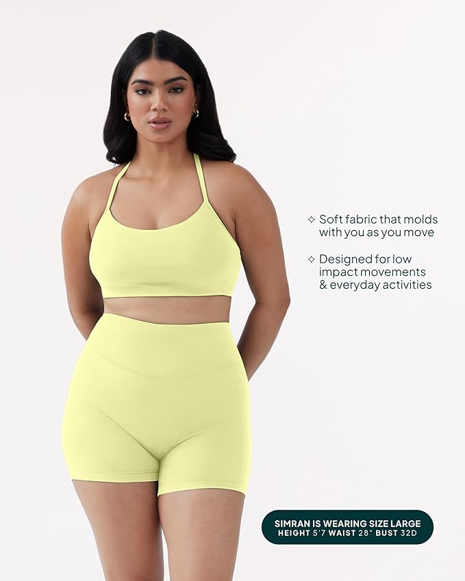 PAVOI ACTIVE Yoga Racerback Bras for Women - Buttery Soft Low Support Scoop Neck Y-Back Thin Strap Sports Bra - FlexFlow