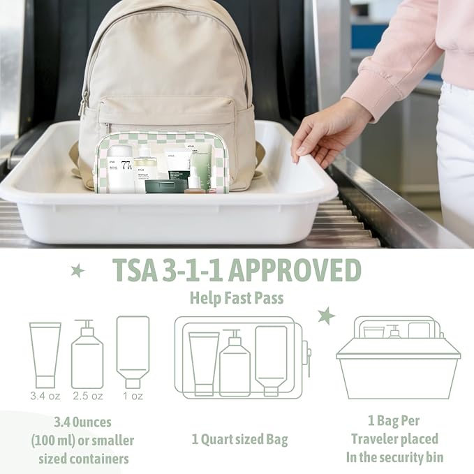 5PCS Diaper Bag Organizer Pouch Set,TSA Approved Toiletry Bag, Waterproof TPU Makeup Bag Set, Travel Organizer Bags for Women and Kids，Mothers Day Gifts