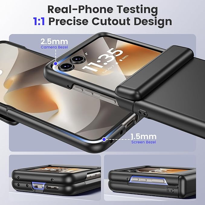 VEGO for Motorola Razr 2026/2025/2024 Case[Compatible with MagSafe][Built-in Screen Protector][Hinge Protection] Hard PC Full-Body Drop Protection Shockproof Phone Case for Razr 2026-Spray Black