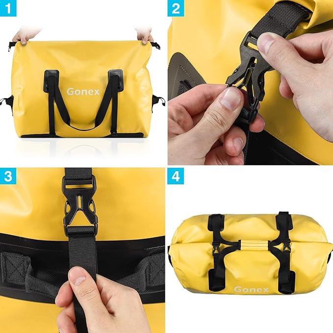 Gonex Extra Large Waterproof Duffle Travel Dry Duffel Bag Heavy Duty Bag with Durable Straps & Handles for Kayaking Paddleboarding Boating Rafting Fishing