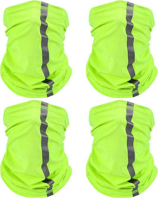 SATINIOR 4 Pcs Neck Gaiter Face Mask for Men Reflective Face Cover Scarf Summer UV Sun Protection Balaclava Bandana for Work