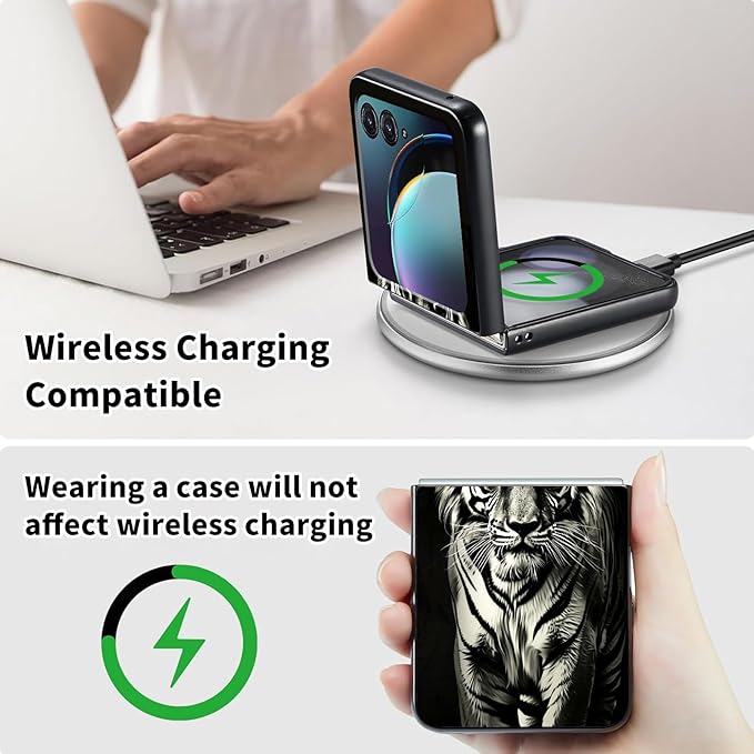 for Motorola Razr Plus 2025 Case,for Razor Plus 2025 Phone Case Cute Slim Hard PC Ultra-Thin Anti-Scratches Shockproof Protective Cover,Cool Black Tiger