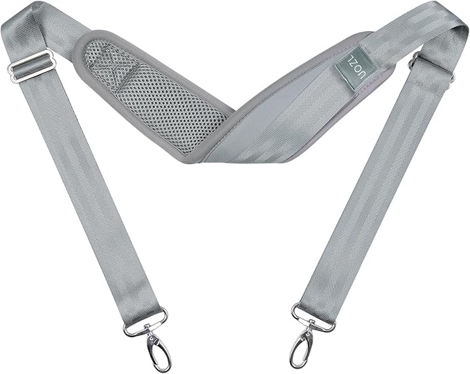 67 Inch Shoulder Straps, Soft with Ultra-Thick Fixed Shoulder Pad, Two Way Independently Adjustable Buckle Replacement Straps for Laptop Bag Messenger Bag Tool Bag Luggage,Grey