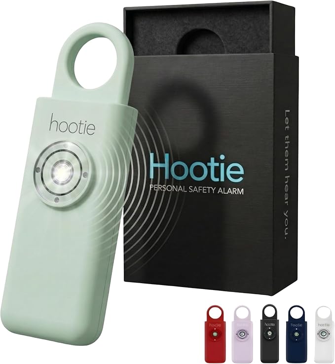 HOOTIE Personal Safety Alarm for Women, Men and Kids — 130dB Personal Alarm Keychain, Pull Pin Safety Alarm Keychain with Strobe Light, Self-Defense Alarm for Campus, Travel and Running — Mint