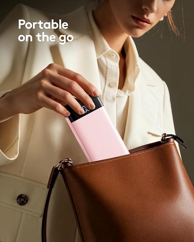 Orfeika Portable Phone Charger, 10000mAh Portable Charger 22.5W Fast Charging Power Bank with Built-in Cables, Travel Essential Battery Pack Compatible with iPhone, Samsung, Google, iPads, etc