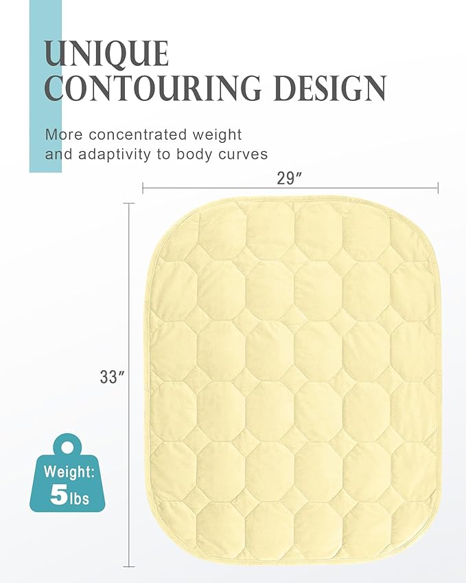 Cottonblue Weighted Lap Blanket Pad 5 lbs 29" x 33", Cozy Luxury Crystal Velvet Weighted Blanket for Adults Teens, Small Weighted Blanket Throw All Season for Travel Relaxation Sleeping, Beige