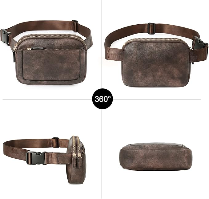 CLUCI Fanny Packs for Women Cross body, Belt Bag for Women, Mini Everywhere Crossbody Waist Bag Adjustable Strap, Vegan Leather Women's Fanny Pack