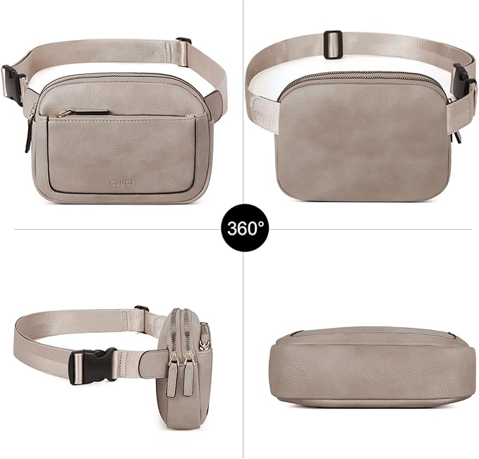 CLUCI Fanny Packs for Women Cross body, Belt Bag for Women, Mini Everywhere Crossbody Waist Bag Adjustable Strap, Vegan Leather Women's Fanny Pack