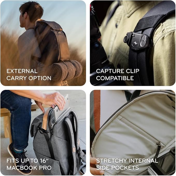 Peak Design Everyday Backpack 20L, Eclipse, MagLatch Top, Dual Side Access, FlexFold Dividers, Fits 15" Laptop, For Camera Carry, Daily Commutes or Travel, Versatile Backpack for Men and Women