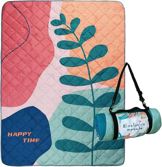 Exclusivo Mezcla Extra Large Waterproof Picnic Blankets 3 Layer, Sandproof and Foldable Outdoor Blanket for Beach Camping, Park and Travel