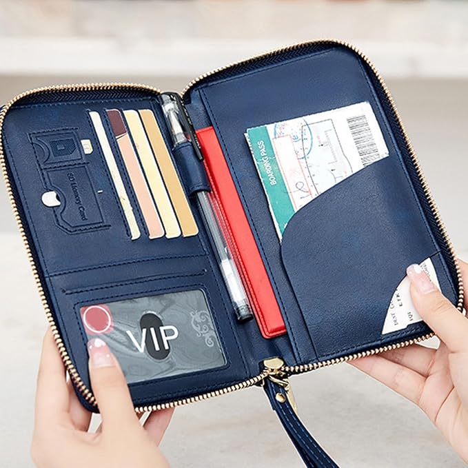 Family Passport Holder for Travel Women and Men RFID Passport Holder with Card Slots Holder Passport Case Passport cover Passport Wallet Travel Essentials and Accessories