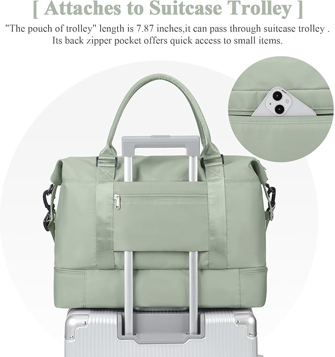 Travel Duffel Bag with Shoes Compartment, Overnight Weekender Bags for Women,Carry on Personal Item Bag