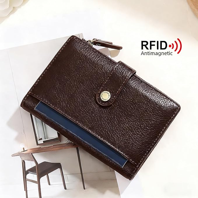 Slim RFID Blocking Passport Holder Wallet,PU Leather Travel Card Organizer,Lightweight Passport Case for Women Men (Coffee)