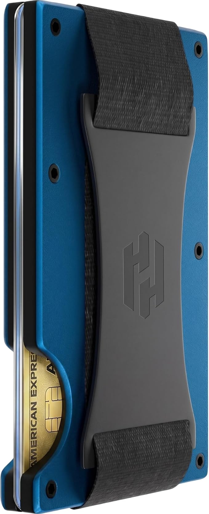 Hayvenhurst Wallet for Men - Slim RFID Blocking Metal Wallet with Cash Strap, Minimalist Front Pocket Credit Card Holder, Small Mens Wallet