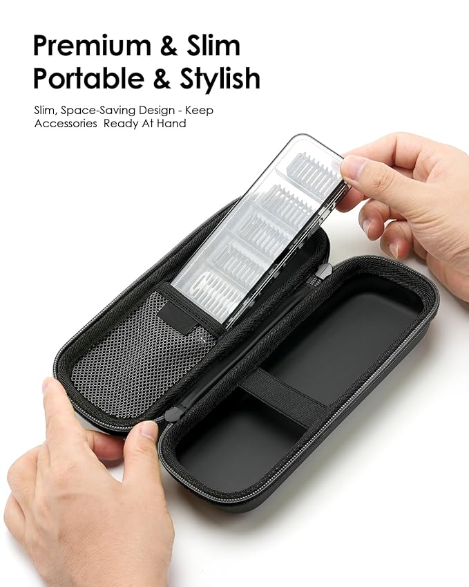 Hard Travel Case for Hybrid Electric Trimmer, Waterproof Hard Carrying Case Portable Storage Bag for OBlade & Braun Series Shaver, Green