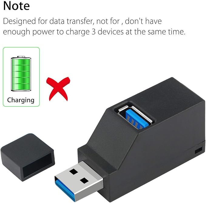 USB Hub,High Speed Mini USB 3.0 USB 2.0 HUB 3 Port Splitter (2 USB 2.0 zUSB 3.0) Distribution Adapter for PC Laptop MacBook Notebook USB Flash Drives