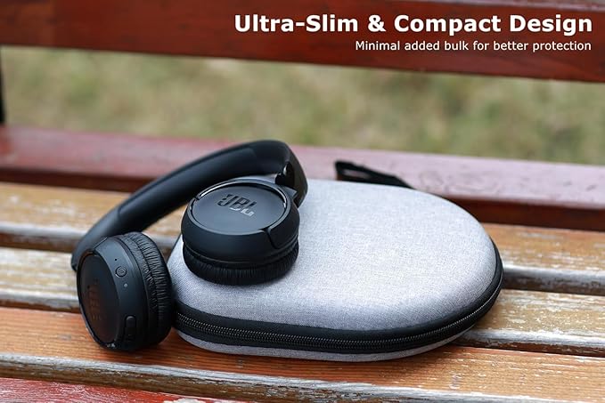 Ginsco Headphone Case Compatible with JBL Tune 510BT/520BT/500BT with Sony WH-CH520/510, Ultra-Slim Hard Shell Headphone Case for On Ear Headphones (Gray)