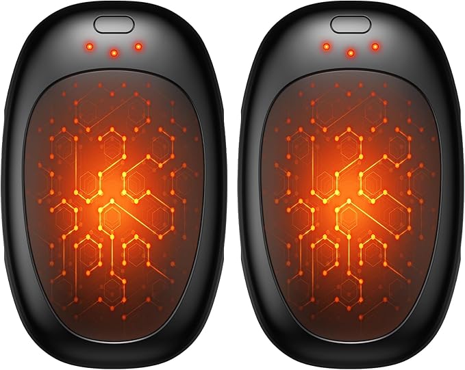 infray Hand Warmers Rechargeable, 2 Pack Electric Hand Warmer Reusable USB Pocket Warmer, 3 Settings Heated Portable AI Handwarmer Great Gifts for Christmas, Outdoor, Golf, Hunting
