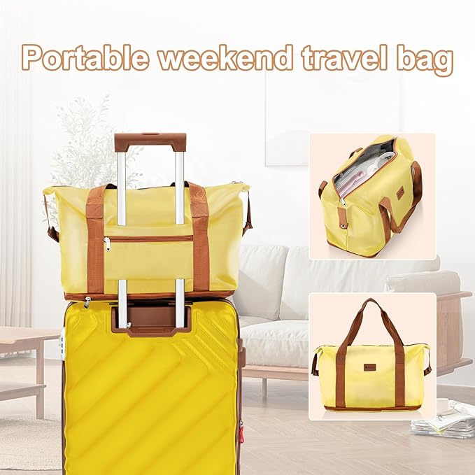 Rosamo 5 Piece Luggage Set Expandable Hardside, 20/24/28in Suitcases with Matching Travel Bags, 22x14x9 Airline Approved Carry On, TSA Lock, Spinner Wheels, ABS+PC