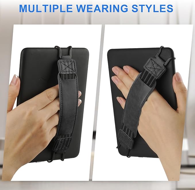 HoYiXi Universal Soft Hand Strap for 6-7 Inch eReader Tablet Compatible with Kobo/Pocketbook/Tolino/Paperwhite/Nook eReader,for 6", 6.8", 7" eReader,High Elasticity Hand Strap for Tablet,Black