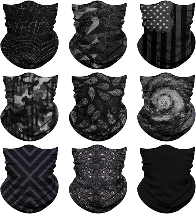 Neck Gaiter for Men Women Headwear Bandana Head Wrap Face Scarf Mask Cover Warmer Balaclava-Seamless & Versatile