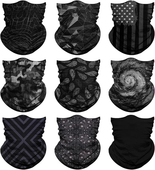 Neck Gaiter for Men Women Headwear Bandana Head Wrap Face Scarf Mask Cover Warmer Balaclava-Seamless & Versatile