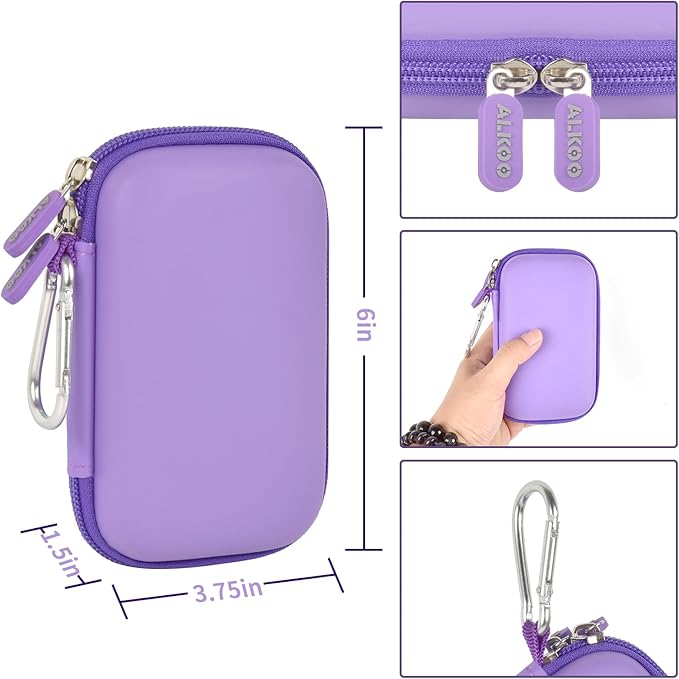 USB Flash Drive Organizer Case – Hard Shell Holder for 8 Thumb Drives & SD/Memory Cards – for SanDisk for Samsung - Storage for Students, Photographers & IT Pros– Travel & Office Use – Bag Only-Purple