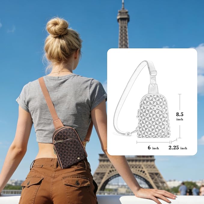 INICAT RFID Blocking Sling Bag, Anti Theft Crossbody Bag for Women Compact Travel Purses Leather