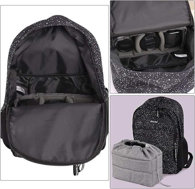 Koolertron Waterproof DSLR Camera Bag with Removable Insert, Adjustable Compartments, Fits in Camera Bags - Protective Case for DSLR/SLR Cameras & Accessories
