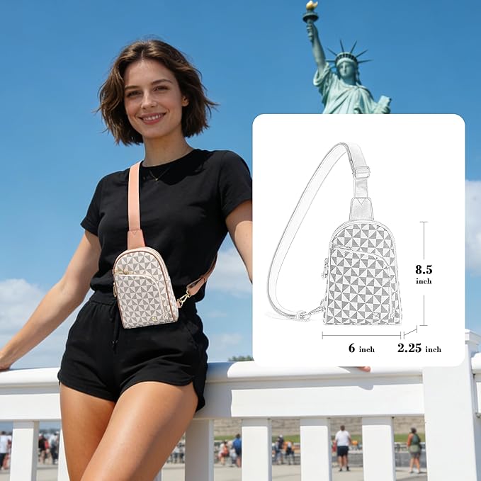 INICAT RFID Blocking Sling Bag, Anti Theft Crossbody Bag for Women Compact Travel Purses Leather
