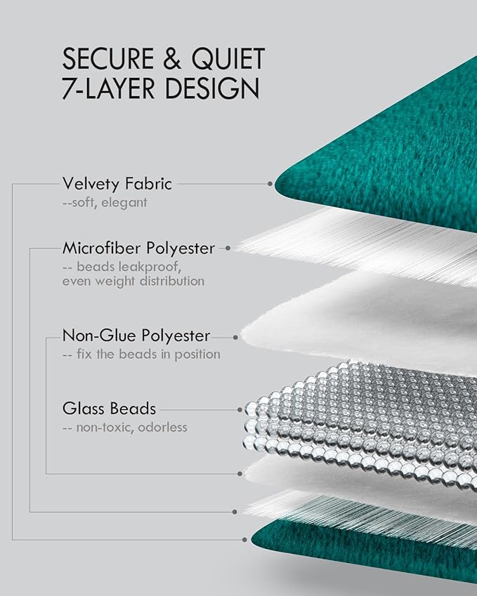 Kaisa Weighted Lap Blanket 3 lbs 23" x 29", Cozy Luxury Crystal Velvet Small Weighted Blanket for Adults, Portable Travel Weighted Blanket for Relaxation, All-Season Blanket, Machine Washable, Green