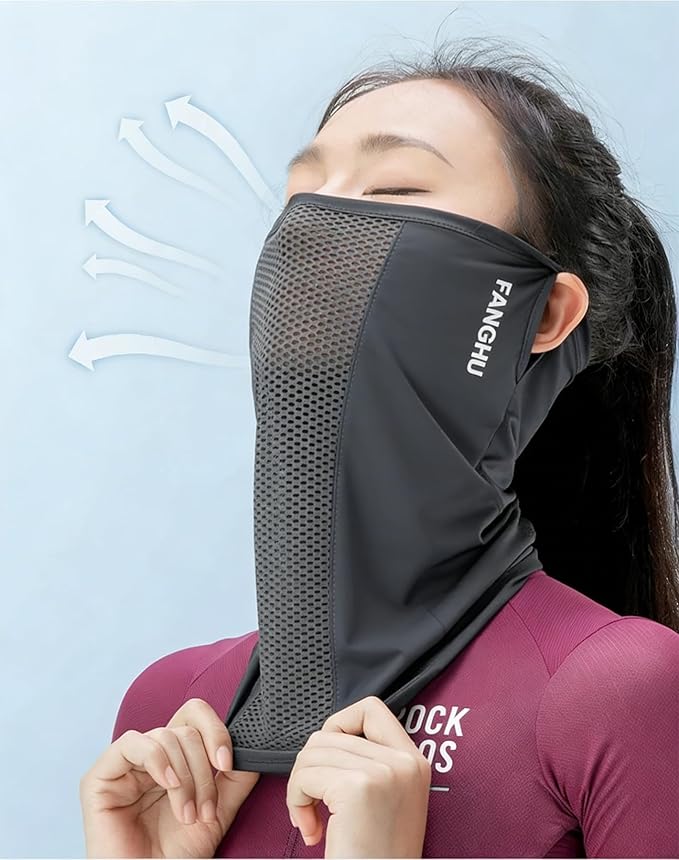 Summer UV Sun Protection Neck Gaiter for Men Women Cooling Breathable Face Mask Cover for Cycling Hiking