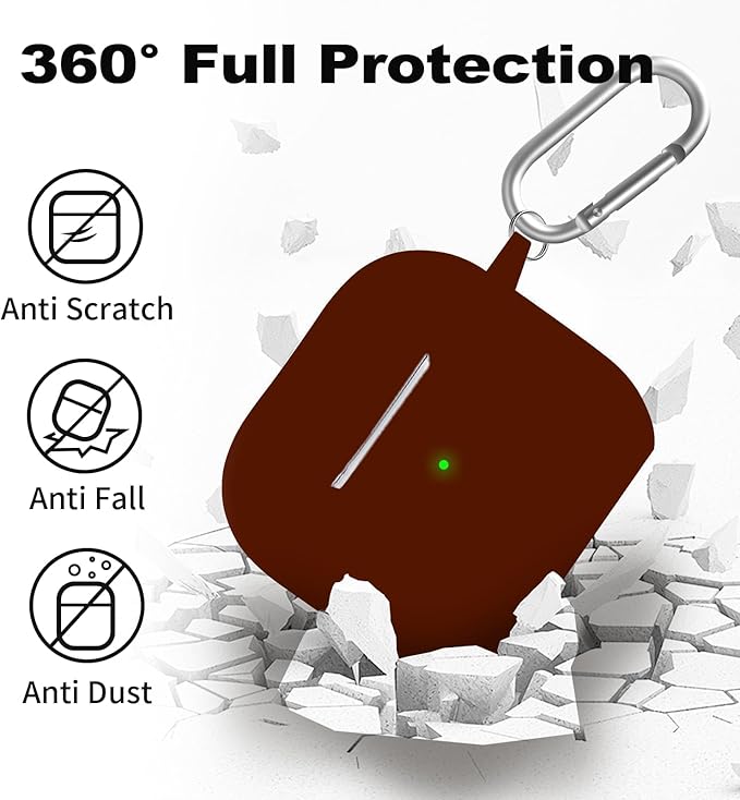 for Airpods 4th Case Cover, Come with Cleaner Kit,Soft Skin Silicone Case Cover with Keychain, Full Protective Case for Men and Women, Compatible with AirPods 4th Generation Case,Wine Red