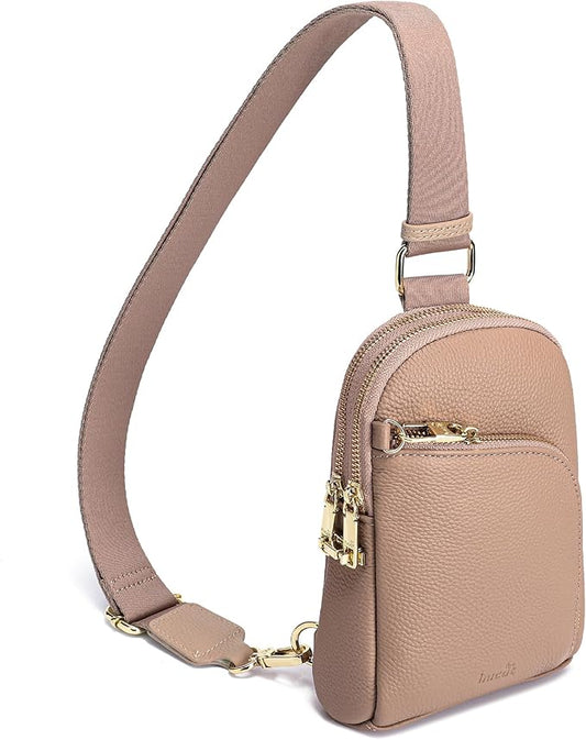 INICAT RFID Blocking Sling Bag, Anti Theft Crossbody Bag for Women Compact Travel Purses Leather