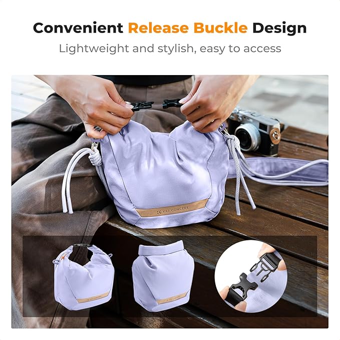 K&F CONCEPT Camera Sling Bag Small Compact Case, Cute Soft Camera Pouch Handbag for Urban Street Photography