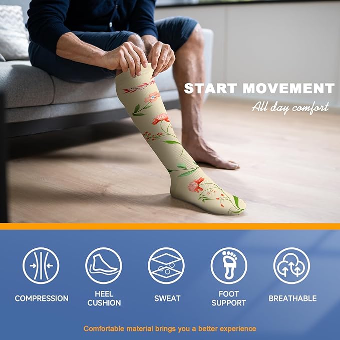 bropite Compression Socks for Women & Men Circulation-Support Knee High Socks 20-30 mmhg-Best for Running,Medical,Nurse,Travel