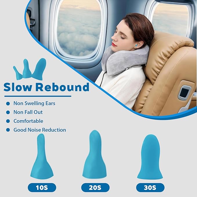 Ear Plugs for Sleeping Noise Cancelling - 40dB Ear Plugs for Noise Reduction - Calmer Earplugs for Concert Sleep Travel Study Work - Hearing Protection Sound Blocking - Blue 10 Pairs in 2 Cases
