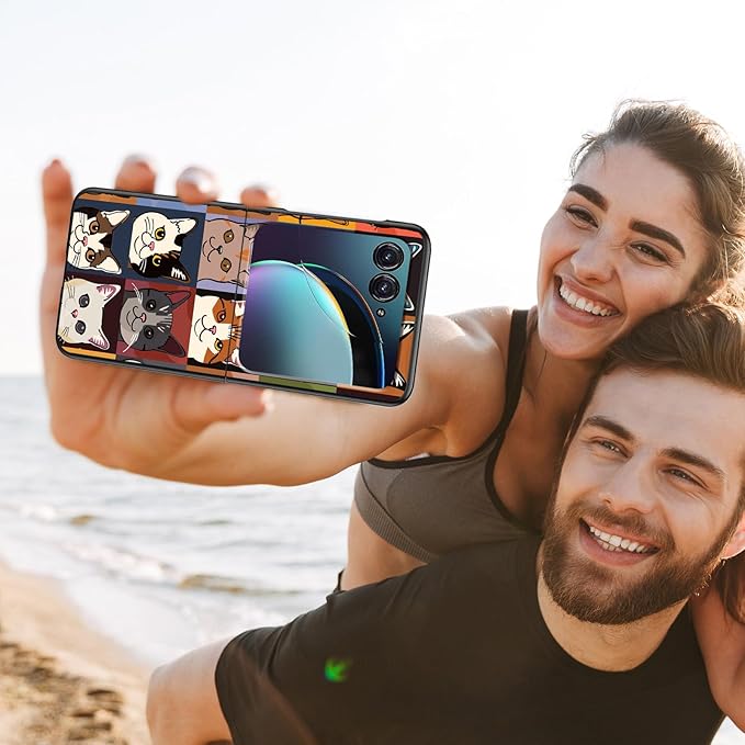 for Motorola Razr Plus 2025 Case,for Razor Plus 2025 Phone Case Cute Slim Hard PC Ultra-Thin Anti-Scratches Shockproof Protective Cover,Cartoon Cat