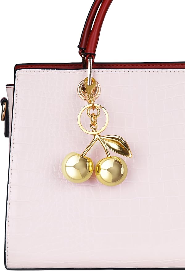 OVRUNS Cherry Bag Charm Cute Cherry Accessories Sparkling Purse Charms for Women