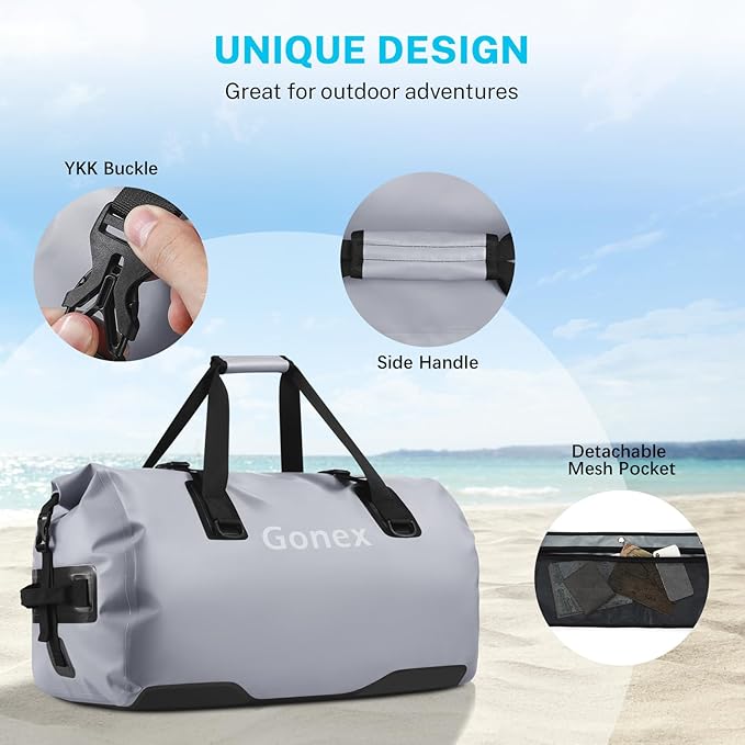 Gonex Extra Large Waterproof Duffle Travel Dry Duffel Bag Heavy Duty Bag with Durable Straps & Handles for Kayaking Paddleboarding Boating Rafting Fishing