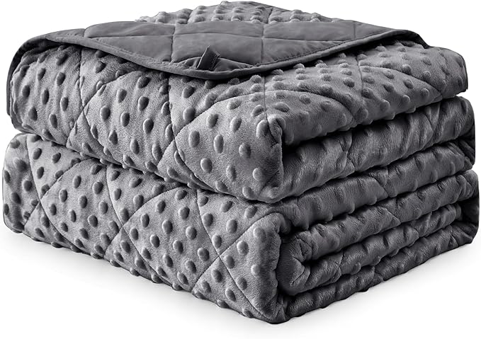 Grey Weighted Blanket Kids 7lbs, 40"x60", Breathable Cooling Minky Heavy Throw Blanket for 60-90lbs, Soft Winter Thick Big Blankets Weighted Comforter Gifts for Sleeping