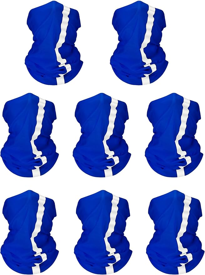 SATINIOR 8 Pcs Neck Gaiter Face Mask, Reflective Summer UV Protection Cooling Scarf Neon Breathable Bandana for Men Women