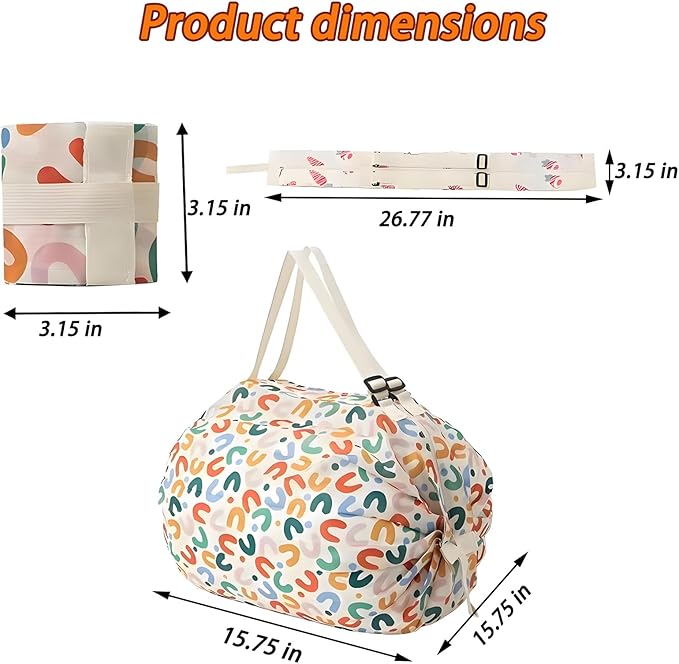 Compact Reusable Grocery Tote Bag – Lightweight, Foldable & Packable Shopping Bag for Travel