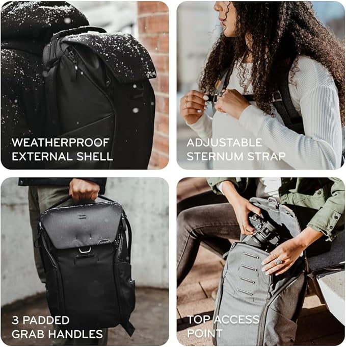Peak Design Everyday Backpack 20L, Eclipse, MagLatch Top, Dual Side Access, FlexFold Dividers, Fits 15" Laptop, For Camera Carry, Daily Commutes or Travel, Versatile Backpack for Men and Women